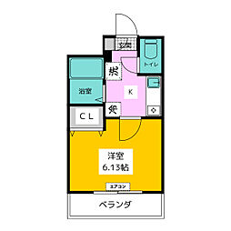 びおら女子学生寮 1Kの間取図画像