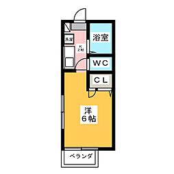シャルマンパレス2 ワンルームの間取図画像