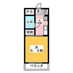 榮和ビルマイコート元本郷 1Kの間取図画像