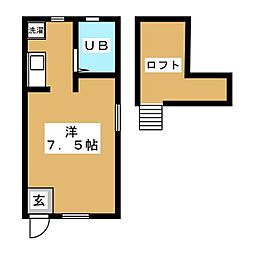 リバーサイド長沼 1Kの間取図画像