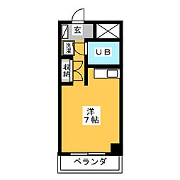 T.K北野ビル ワンルームの間取図画像