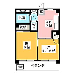 橋本ビル 2DKの間取図画像