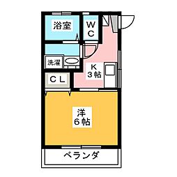 桂荘 ワンルームの間取図画像
