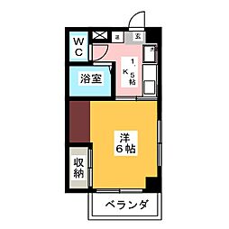 ワイズフィールド 1Kの間取図画像