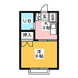 プレール 1Kの間取図画像