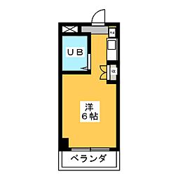 千信レジデンス ワンルームの間取図画像