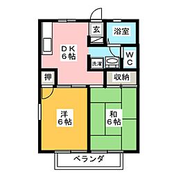 アネックス峯尾 2DKの間取図画像