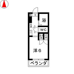 ヒルズ八王子 1Kの間取図画像
