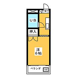 サンアベニュー二葉 ワンルームの間取図画像