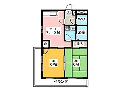 瀬川ビル 1階2DKの間取り
