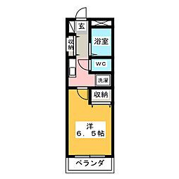 リバーサイド・キエ 1階1Kの間取り