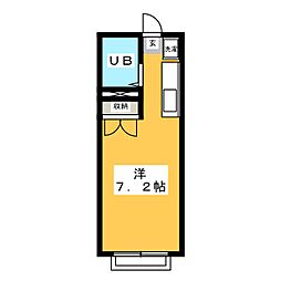 エステートピア高木 ワンルームの間取図画像