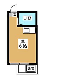 エコーハイツ ワンルームの間取図画像