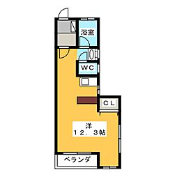 プチボア ワンルームの間取図画像