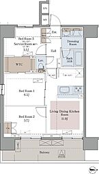 ラグゼナ八王子寺町 2SLDKの間取図画像