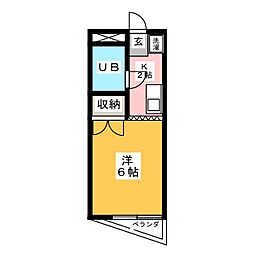 大野ビル 1Kの間取図画像