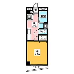 テンジンビル弐番館 1Kの間取図画像