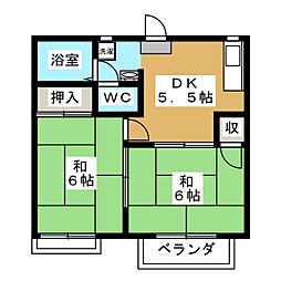 フォーブルばばＢ 1階2Kの間取り