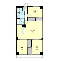 エヌム六番館 1階3LDKの間取り