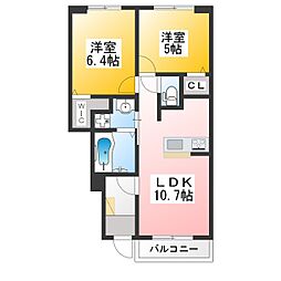 ヒカルサ東京武蔵村山 2LDKの間取図画像