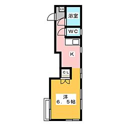 モンシャトープランドール ワンルームの間取図画像