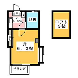 パールハイツ 1Kの間取図画像
