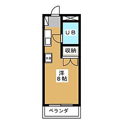 ウイステリア国立 ワンルームの間取図画像