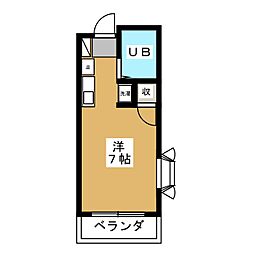 マ・シャンブル旭が丘 ワンルームの間取図画像