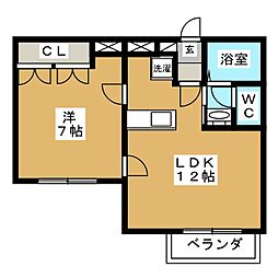 プレジデンシャル立川 1LDKの間取図画像