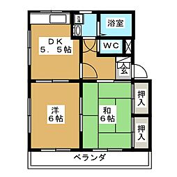 メゾン・ド・ロリエールB 2DKの間取図画像