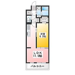 キー ウェスト 1LDKの間取図画像
