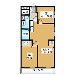 パークサイド 2LDKの間取図画像