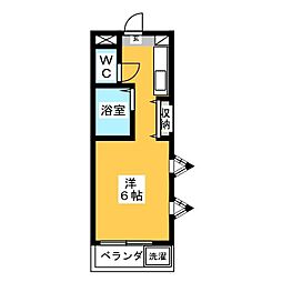 エスト・一ツ橋 ワンルームの間取図画像