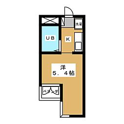 フレクション小作B ワンルームの間取図画像