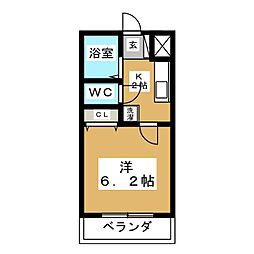 マンションみやび 1Kの間取図画像