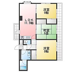 メゾン田中 3LDKの間取図画像