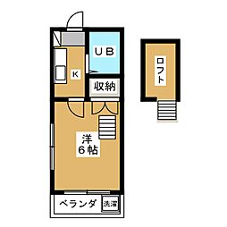 ステップ日野No.2 1Kの間取図画像