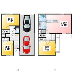 (仮称)牛浜テラスハウスA棟 3LDKの間取図画像