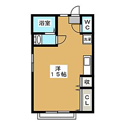 チェリニ国立 ワンルームの間取図画像