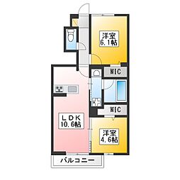 リンツ 2LDKの間取図画像