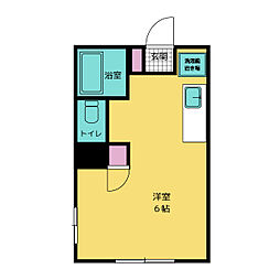 さくらハイツ 1階ワンルームの間取り