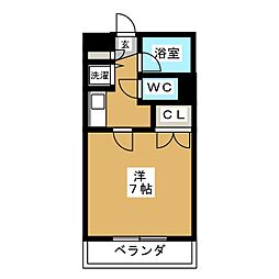 バークリー・ヒルズ 1Kの間取図画像