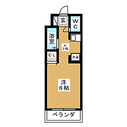 ハイツけやき五番館 ワンルームの間取図画像