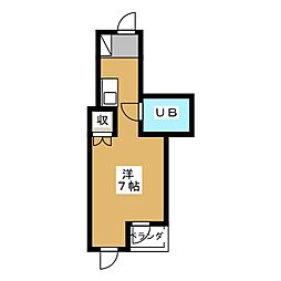 スターハイツ ワンルームの間取図画像