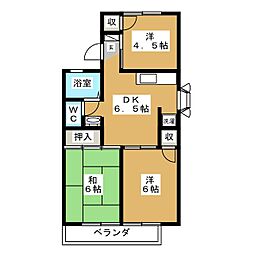 シャルム武蔵野2 3DKの間取図画像