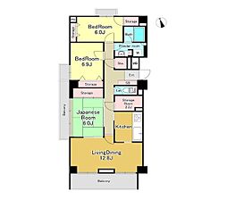 T`s garden府中 3階3SLDKの間取り