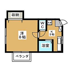 第三松風コーポ 2階1Kの間取り