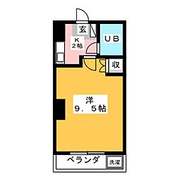 こんあもーれ ワンルームの間取図画像