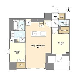 ドゥーエ府中I 2LDKの間取図画像