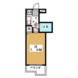 メゾン調布 1Kの間取図画像